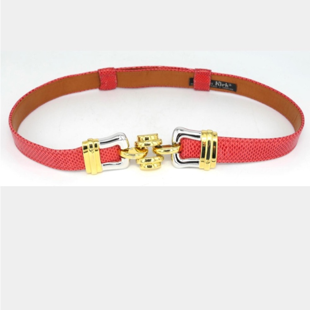 ALEXIS KIRK Red Snakeskin Belt